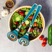 Load image into Gallery viewer, Birch Wood Salad Serving Utensil Set