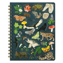 Load image into Gallery viewer, Midnight Flora & Fauna Spiral Notebook