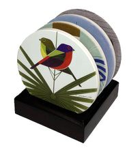 Load image into Gallery viewer, Love Birds Stone Coaster Set - Stand