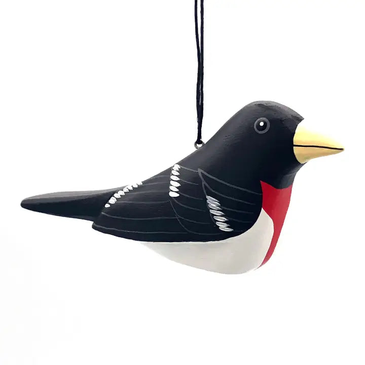 Rosebreasted Grosbeak Balsa Wood Ornament