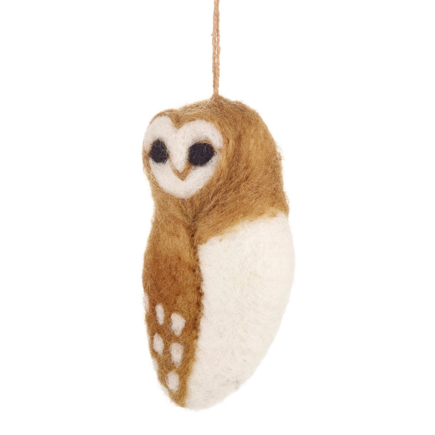 Felt Tyto Alba (Barn) Owl Ornament