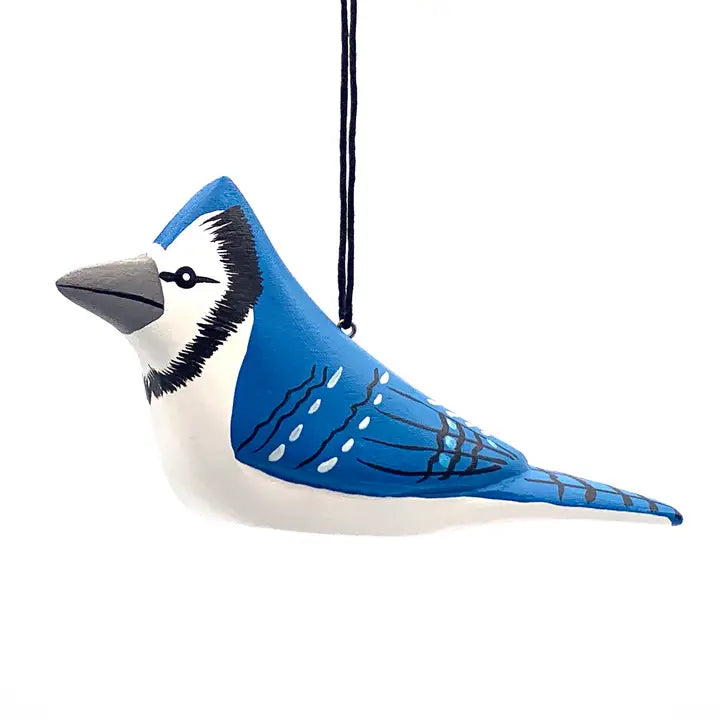 Blue Jay Balsa Wood Ornament