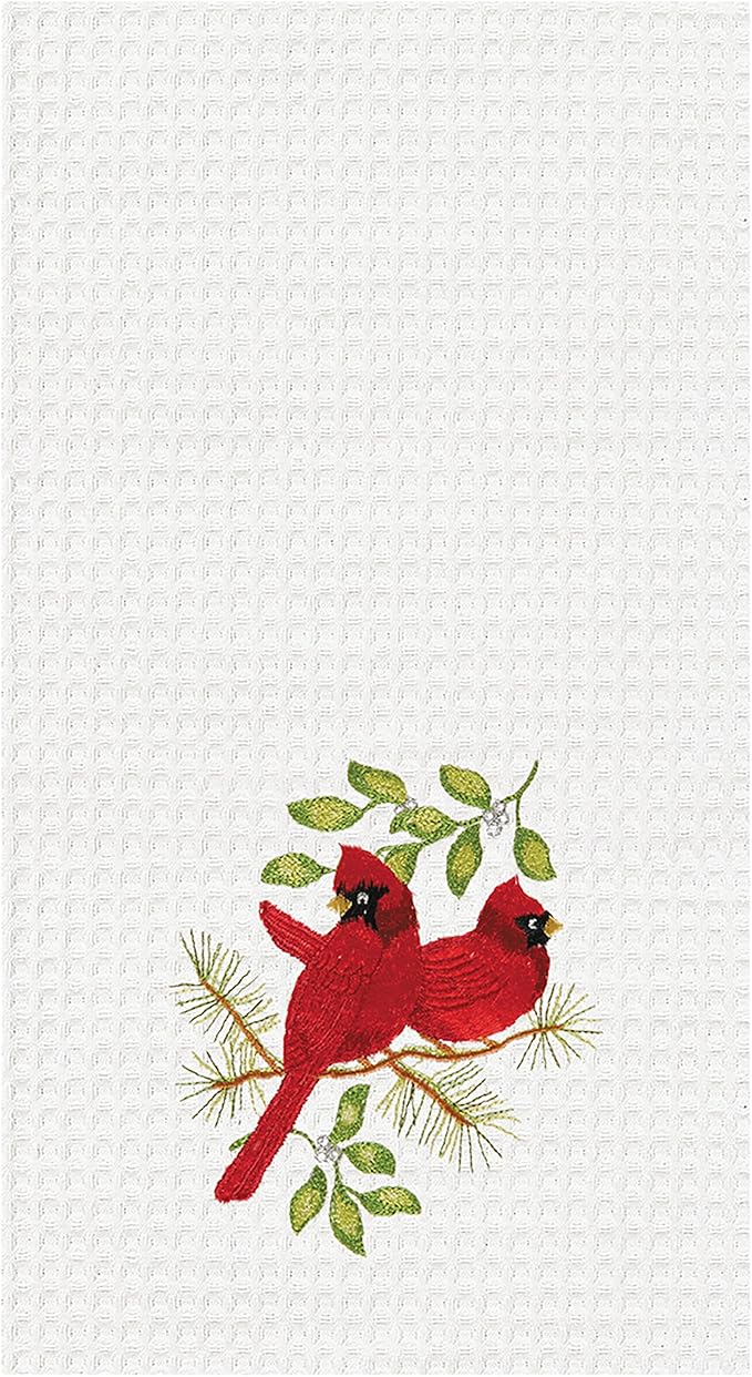 Songbird Cardinals Cotton Waffle Towel