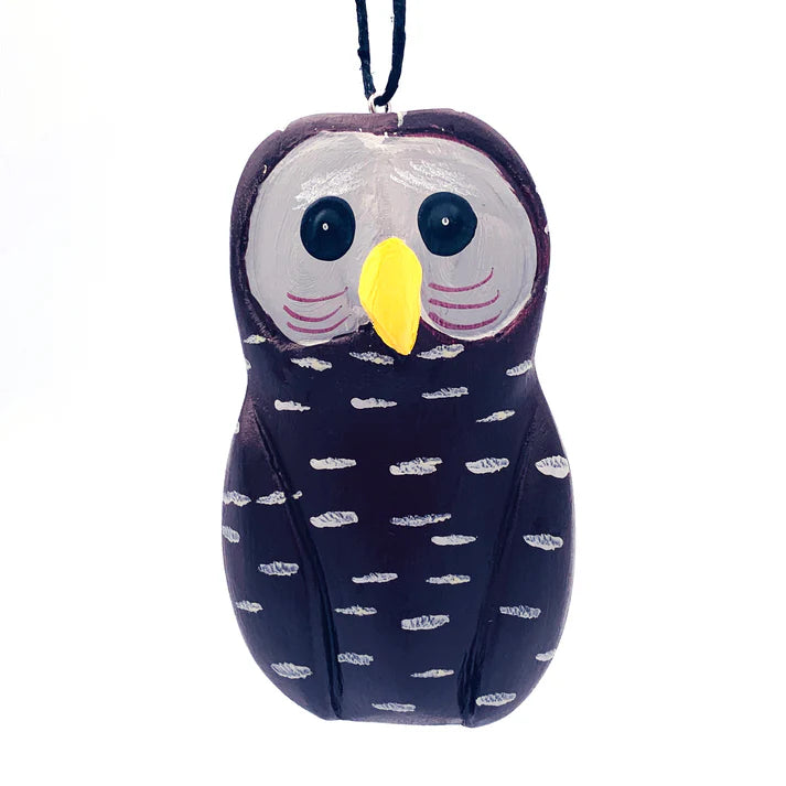 Barred Owl Balsa Wood Ornament