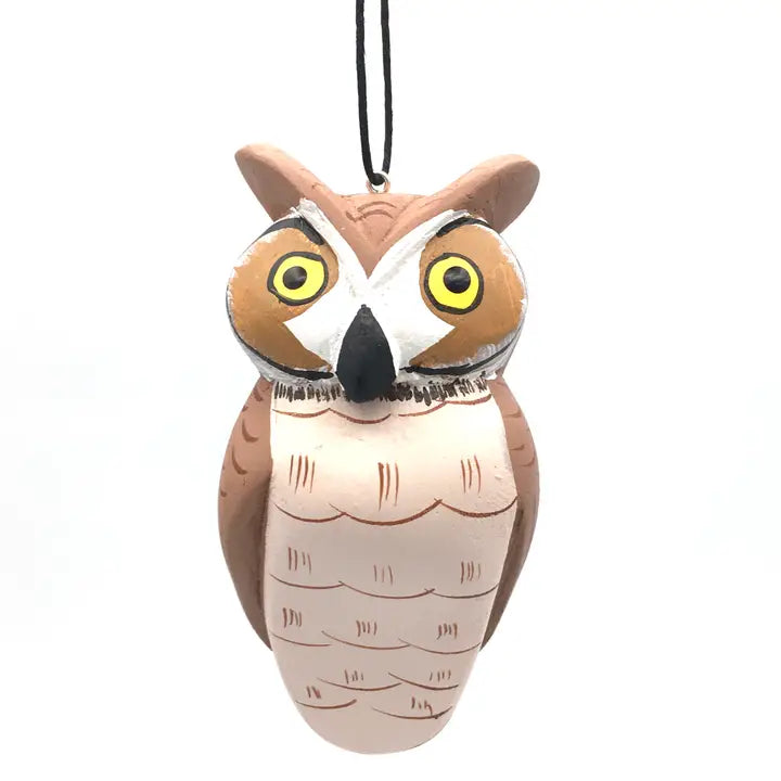 Great Horned Owl Balsa Wood Ornament