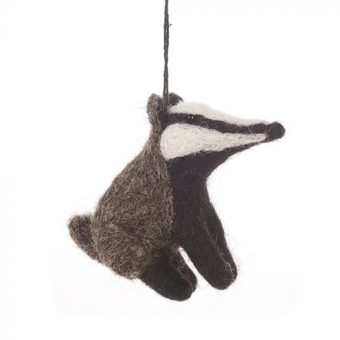 Felt Badger Ornament