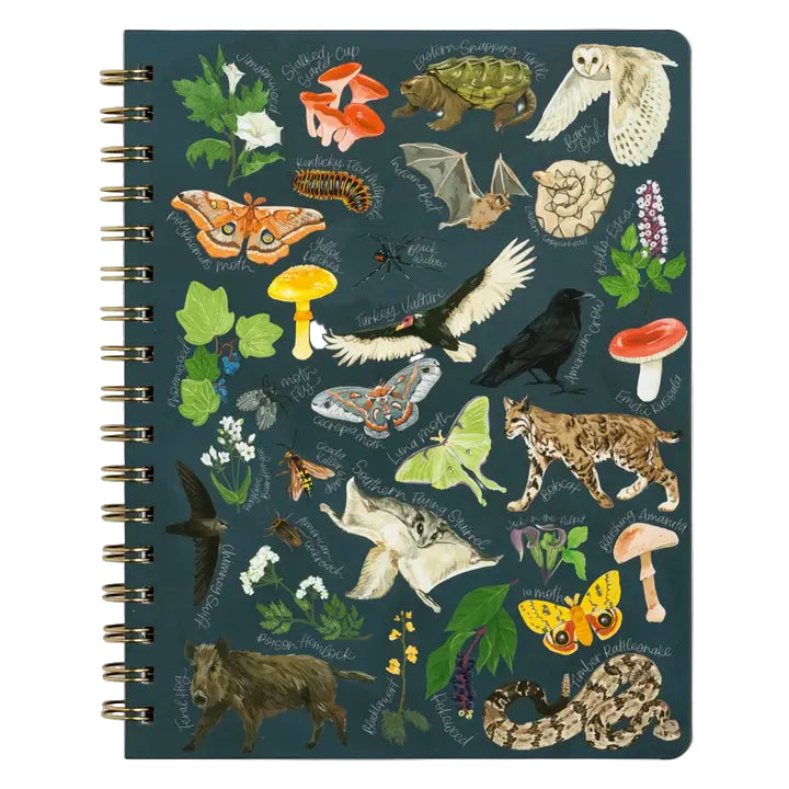Midnight Flora & Fauna Spiral Notebook