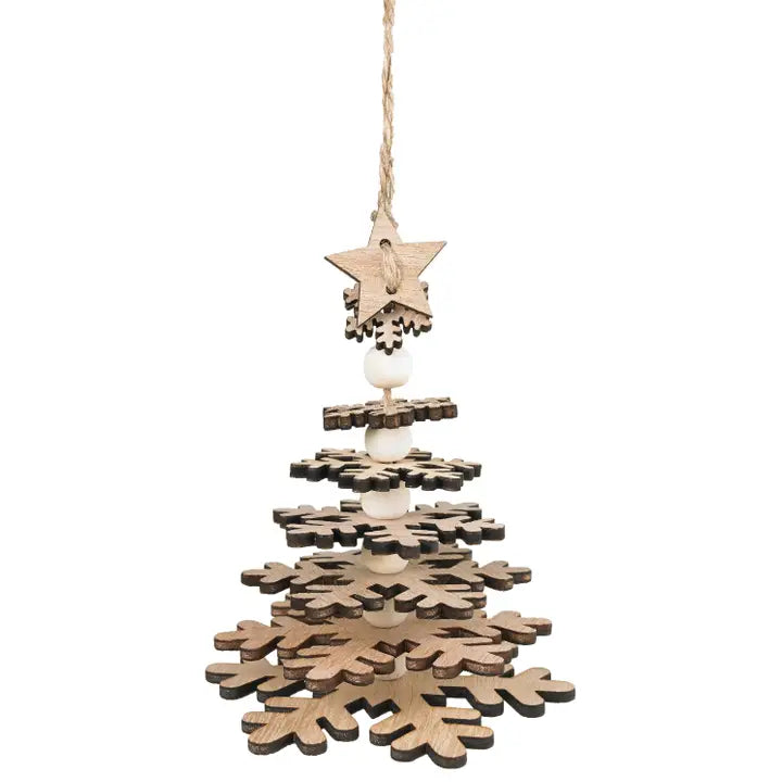Wooden Snowflake Tree Ornament