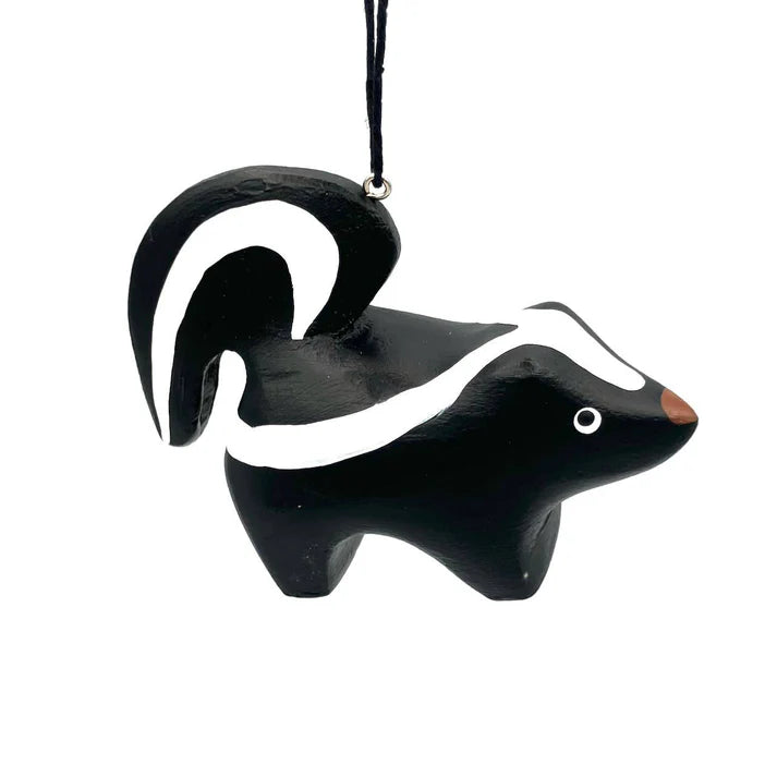 Striped Skunk Balsa Wood Ornament