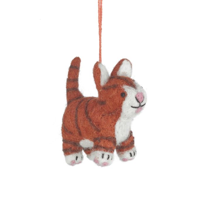 Felt Orange Cat Ornament