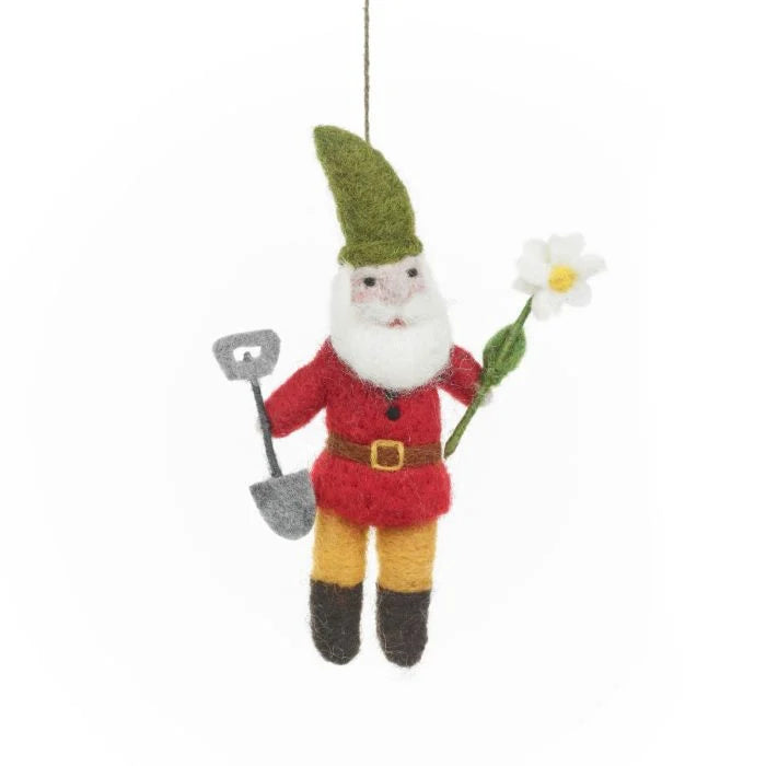 Felt Gardening Gnome Ornament