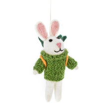 Load image into Gallery viewer, Felt Rabbit with Carrot Backpack Ornament
