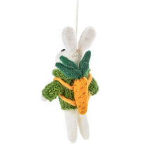 Load image into Gallery viewer, Felt Rabbit with Carrot Backpack Ornament

