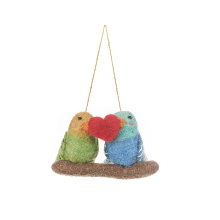Felt Lovebirds Ornament