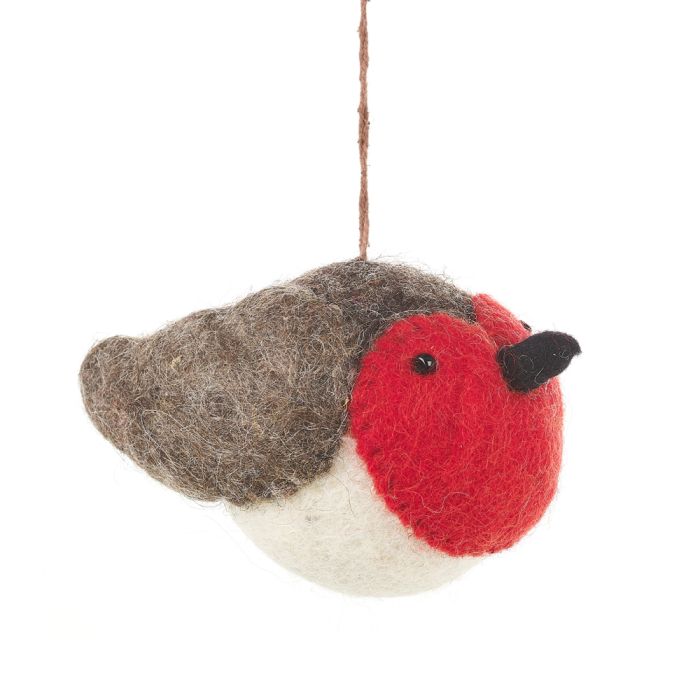 Felt Big Round Robin Ornament
