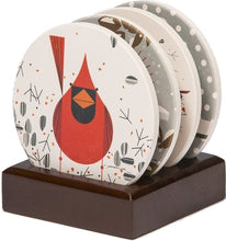 Load image into Gallery viewer, Charley&#39;s Cardinals Stone Coaster Set - Stand
