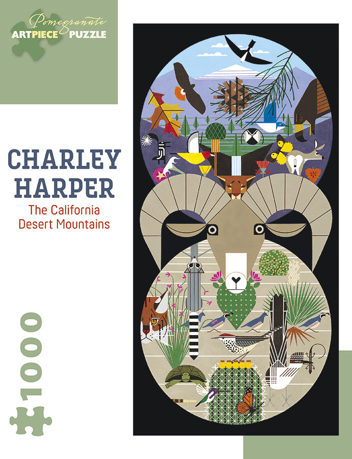 Charley Harper - The California Desert Mountains - 1,000 Piece Jigsaw Puzzle