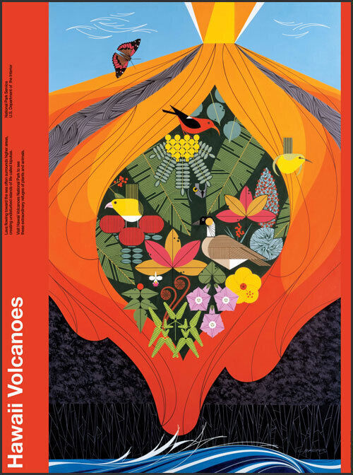 Charley Harper - Hawaii Volcanoes - National Park Poster