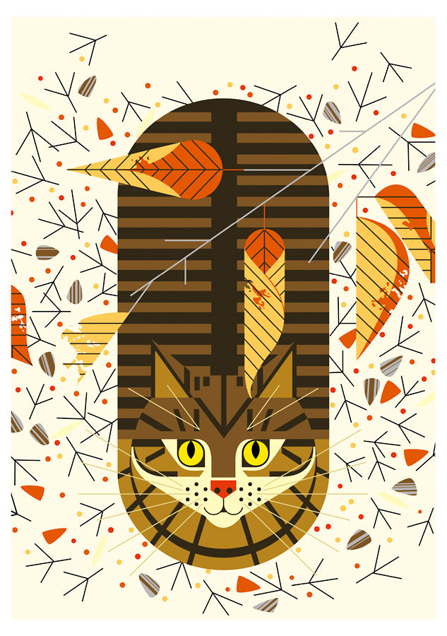 Charley Harper - Purrfectly Perched - Notecard