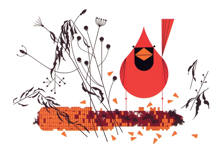 Charley Harper - Red and Fed - Notecard