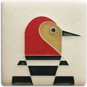 Charley Harper - Woodpecker Ceramic Tile 3x3